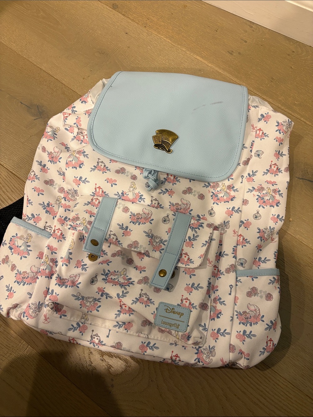 Disney Loungefly -Alice in Wonderland Pastel Blue Floral Backpack